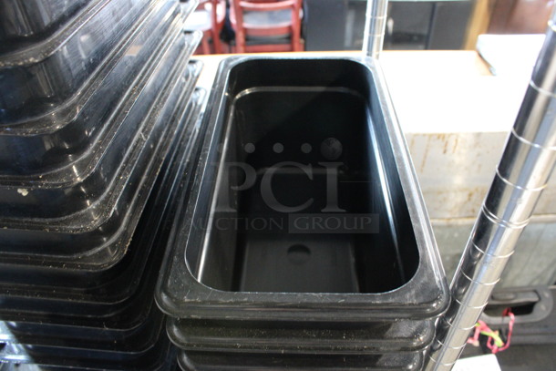 ALL ONE MONEY! Lot of 16 Cambro Black Poly 1/3 Size Drop In Bins. 1/3x6.  - Image 3 of 3