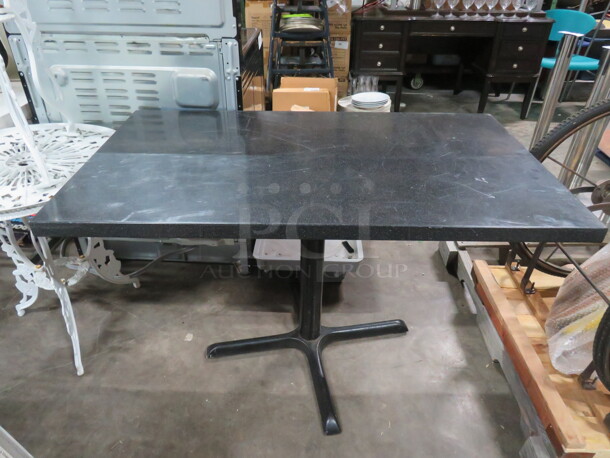 One Table Top On A Pedestal Base. 48X27.5X30 - Image 1 of 2