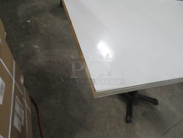 One Laminate Table Top  On A Pedestal Base. 48X27X30 - Image 2 of 3