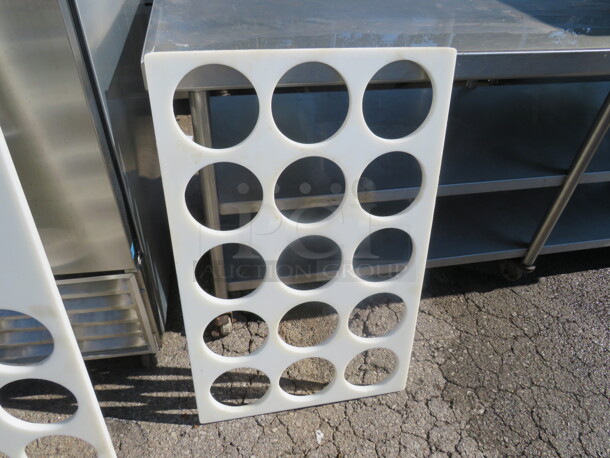 One Poly Adapter Plate With 15 Round Cutouts For Bain Maries. 36X23 - Image 1 of 1