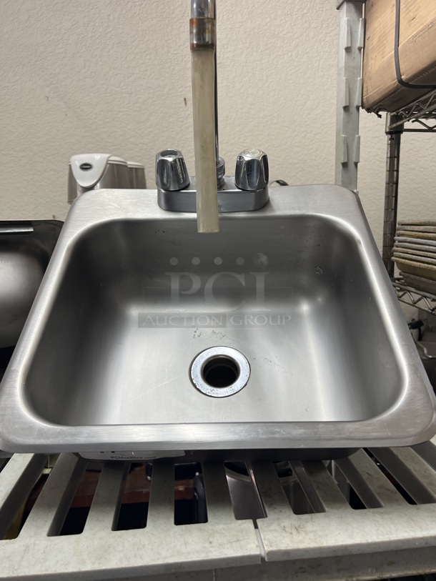 14 Inch Hand Sink With Extended Faucet. Drop in Sink