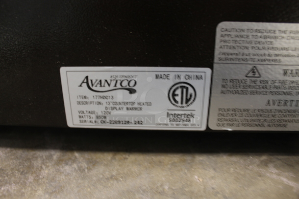 BRAND NEW SCRATCH AND DENT! Avantco 177HDC13 Commercial Electric Countertop 13"  Black Heated Display Warmer With Steel Racks. 120V. Tested And Working! - Image 8 of 8