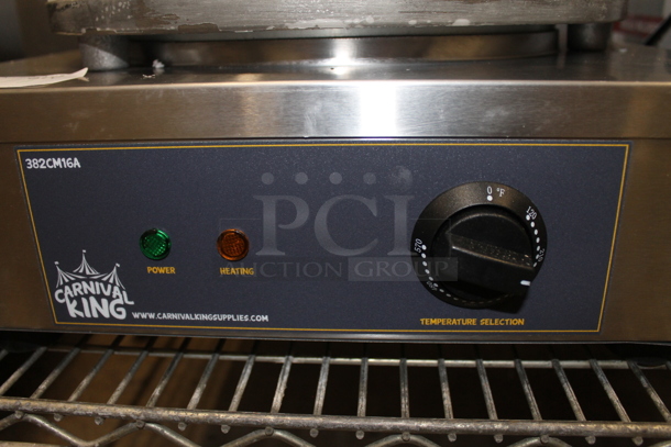 LIKE NEW! Carnival King 382CM16A Commercial Stainless Steel Electric Countertop Crepe Maker With Cast Iron Plate And  Metal T Spreader. 120V. Tested And Working! - Image 4 of 7