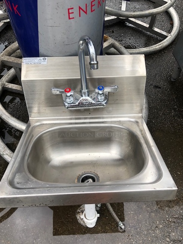 One Stainless Steel Hand Sink With Faucet. #HS-1615W. 16X15