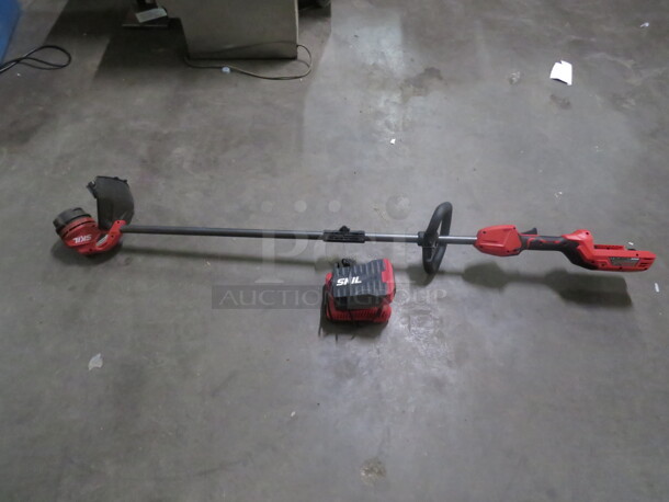 One Skil Brushless Power Core 40 Weedeater With Battery And Charger. - Image 1 of 3