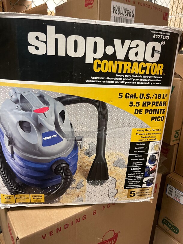 New! Shop-Vac  5-Gallons 18 Liter 5.5 Horse Power Peak Wet/Dry Shop Vacuum - Image 4 of 6