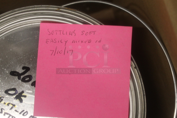 Gray Metal 6 Tier Shelving Unit w/ Contents Including Tiles and Metal Tins. BUYER MUST REMOVE. - Image 6 of 7