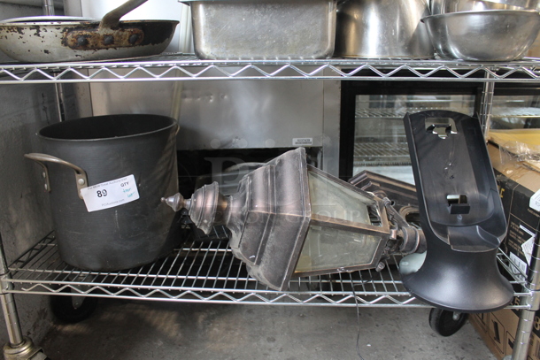 ALL ONE MONEY! Tier Lot of Various Items Including Metal Stock Pot and Light Fixture - Image 1 of 5