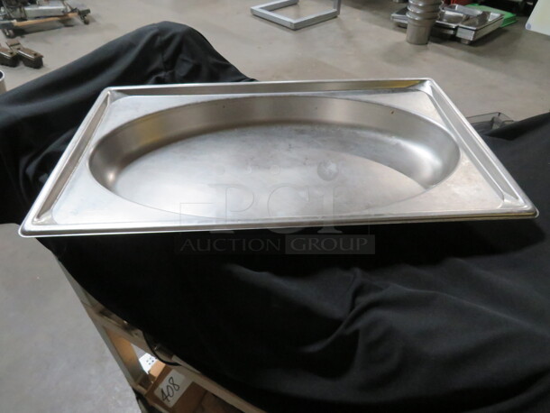 Full Size 2.5 Inch Deep Hotel Pan With Oval Cutout. 2XBID