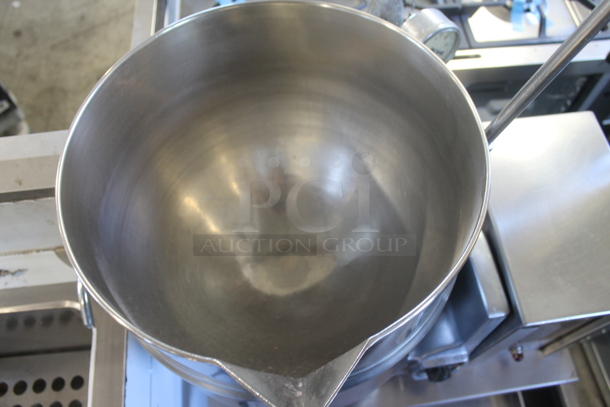 Groen TDB/4-20 Stainless Steel Commercial Countertop 20 Quart Steam Tilting Kettle on Stand. 208 Volts, 3 Phase. - Image 3 of 9