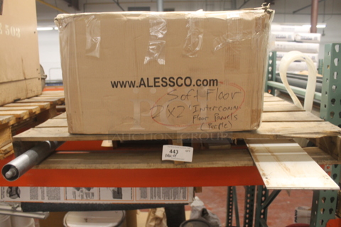 ALL ONE MONEY! PALLET LOT of Various Items Including Purple Floor Mat Pieces. BUYER MUST REMOVE.