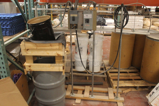 ALL ONE MONEY! PALLET LOT of Various Items Including Breaker and Metal Barrel. BUYER MUST REMOVE. - Image 1 of 6