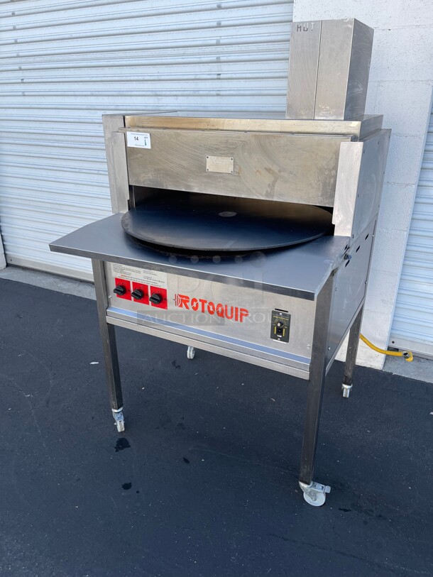 WOW! Rotoquip Roti Rotating Commercial Heavy Duty Naan Pita Bread Machine Oven - Natural Gas NSF On Casters Tested and Working! - Image 3 of 10
