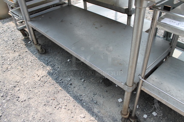 Stainless Steel Commercial Table w/ Commercial Can Opener Mount and Under Shelf on Commercial Casters. - Image 3 of 4