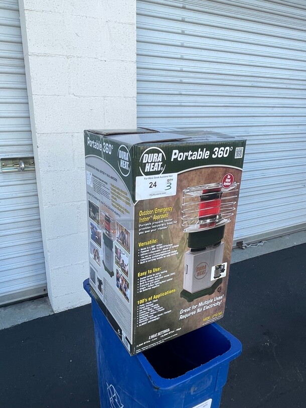 New! Dura Heat LP10-360 10,000 BTU 360 Degrees Single Tank Portable Indoor/Outdoor Propane Heater NSF Tested and Working! - Image 3 of 6