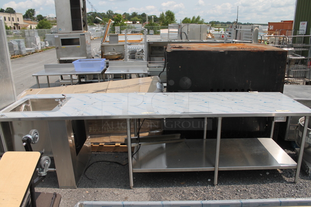 BRAND NEW SCRATCH AND DENT! Stainless Steel Commercial Table w. Bay and Under Shelf. - Image 1 of 5