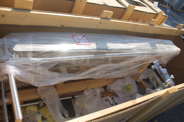 BRAND NEW! Metal and Glass Sneeze Guard. - Image 2 of 4