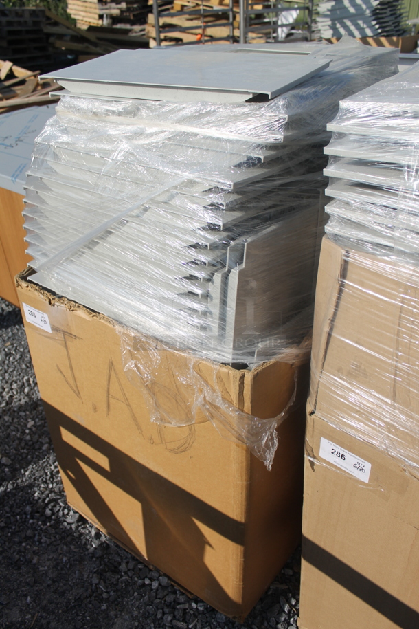 ALL ONE MONEY! Lot of BRAND NEW! Gray Poly Shelf Pieces. Includes 20x11x1 - Image 2 of 4