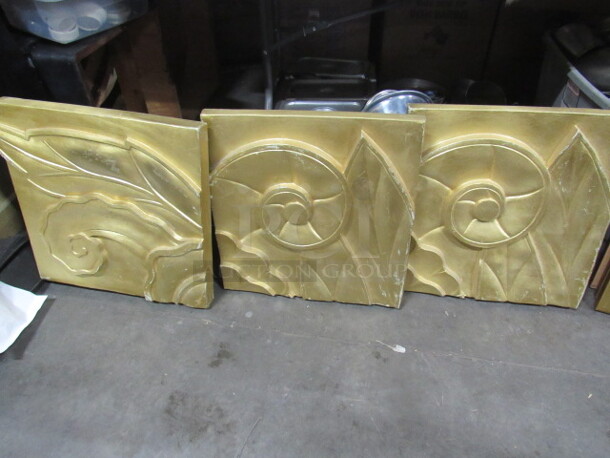 Assorted Gold Heavy Wall Decor. 3XBID