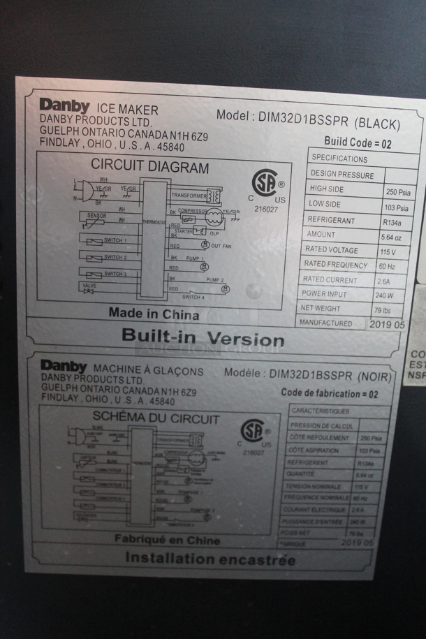 BRAND NEW SCRATCH AND DENT! Danby DIM32D1BSSPR Stainless Steel Commercial 32 Pound Slim Undercounter Self Contained Ice Machine. 115 Volts, 1 Phase. Tested and Working! - Image 11 of 11