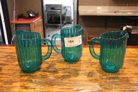 Blue Plastic Pitchers 
Qty 3
Your Bid x 3