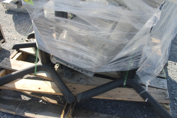 ALL ONE MONEY! PALLET LOT of Black Metal Table Bases and High Chair. - Image 4 of 6