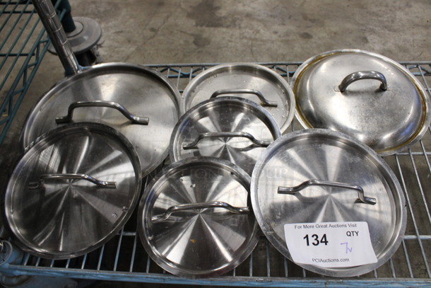 7 Various Metal Round Lids. Includes 7.5x7.5x1. 7 Times Your Bid!