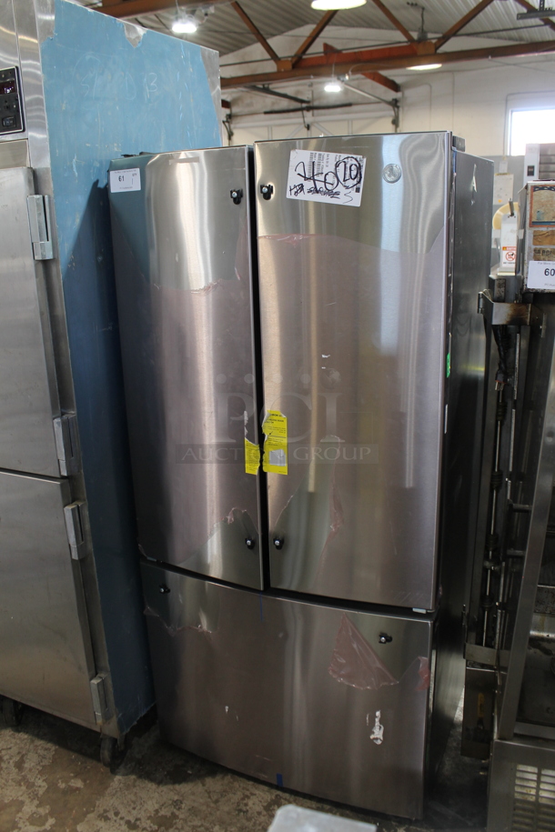 BRAND NEW SCRATCH AND DENT! GWE10IXIES Stainless Steel French Door Style Cooler Freezer. Tested and Working!