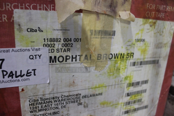 ALL ONE MONEY! PALLET LOT OF Various Items Including Irgazin Yellow 2GLTE, Mophtal Brown 5R and SVH Orange. BUYER MUST REMOVE.  - Image 5 of 5