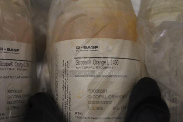 ALL ONE MONEY! PALLET LOT OF Various Items Including Synthetic Hydrated Amorphous Silica, .D Base Sicopal Orange, D Base Sicotan Yellow. BUYER MUST REMOVE.  - Image 3 of 10