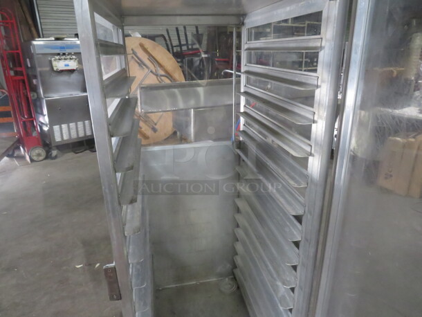 One Lockwood 1 Door Holding Cabinet On Casters. Model# CA57RR13-CD-R. 23X29.5X57.5. - Image 3 of 4