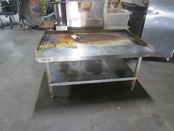 One Stainless Steel Equipment Table With SS Under Shelf. 48X30X26 - Image 1 of 1