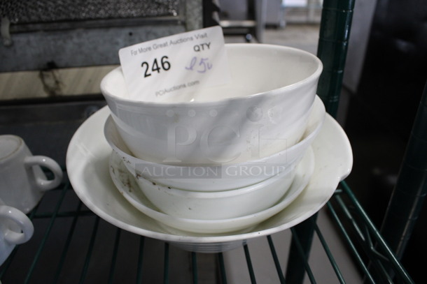 ALL ONE MONEY! Lot of 5 Various White Ceramic Bowls! Includes 6x6x3