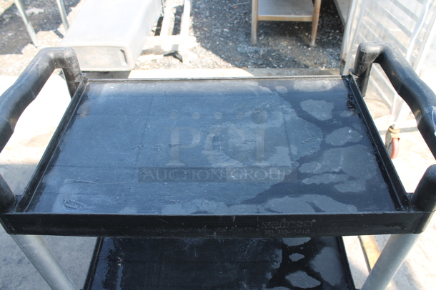 Qualite Black and Gray Poly 3 Tier Cart w/ Push Handles on Commercial Casters. - Image 4 of 7