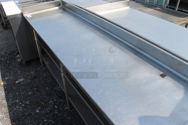 Stainless Steel Commercial Table w/ Back Splash and 2 Under Shelves. - Image 2 of 7