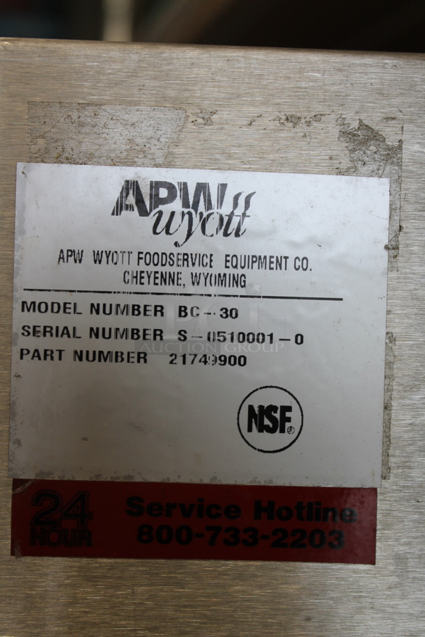 APW Wyott BC-30 Stainless Steel Commercial Cabinet w/ 2 Poly Door Flaps. - Image 7 of 7