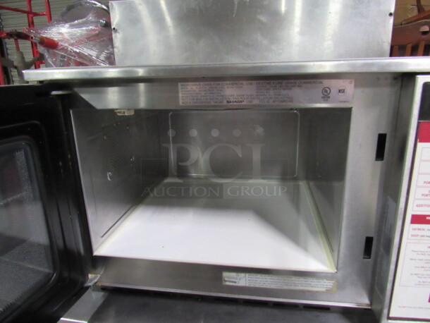 One Stainless Sharp Microwave. Model# 1800W/R-24GT. 20X18.5X13 - Image 2 of 2