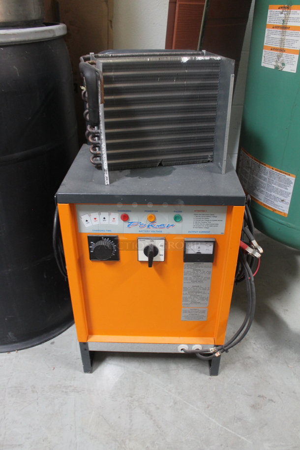 ALL ONE MONEY! Lot of Various Items Including Speedaire 5Z365A Green Metal Air Compressor, Poker Battery Charger and Barrels. BUYER MUST REMOVE. - Image 3 of 5