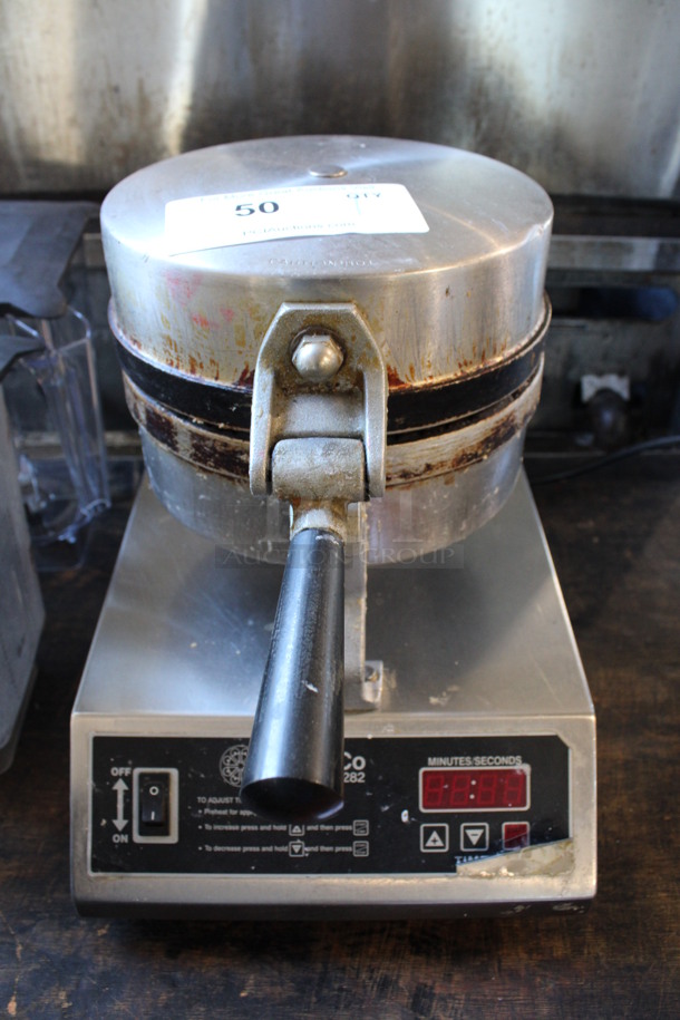 Stainless Steel Commercial Countertop Waffle Cone Maker. 10x17.5x13. Tested and Working!