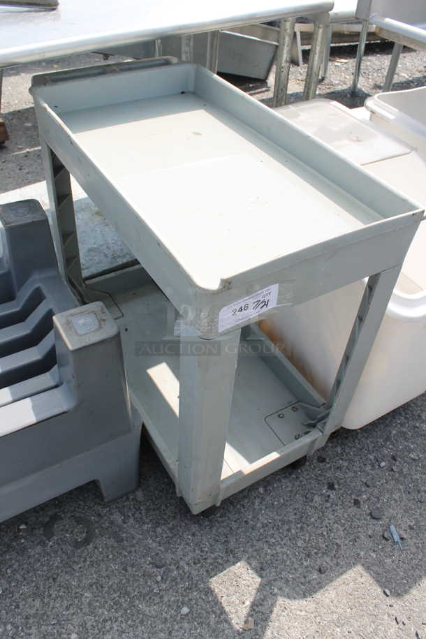 Gray Poly 2 Tier Cart on Commercial Casters. - Image 3 of 5