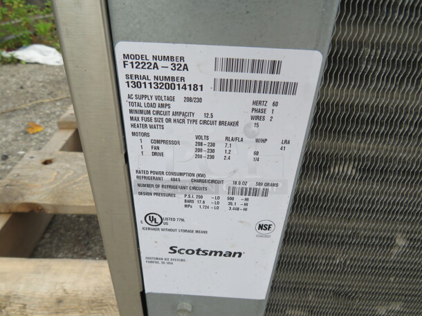 One Scotsman Prodigy Ice Maker. Model# F1222A-32A. 208/230 Volt. 1 Phase. 22.5X25X27 - Image 3 of 3