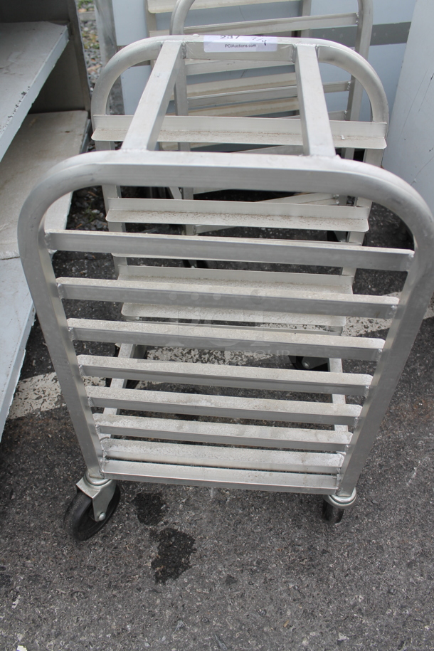Channel Metal Commercial Pan Transport Rack on Commercial Casters.  - Image 3 of 5