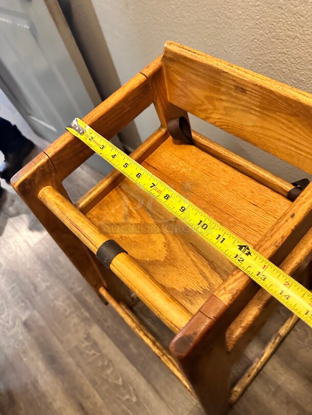 Youngstar Assembled Stacking Restaurant Wood High Chair with Light Finish NSF 
12x12x32 - Image 3 of 5