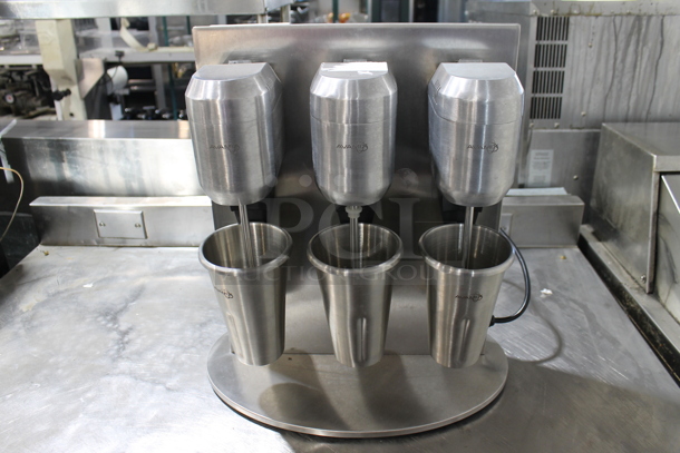 AvaMix DM-B-30C Stainless Steel Commercial Countertop 3 Head Drink Mixer. 120 Volts, 1 Phase. Tested and Working! - Image 1 of 4