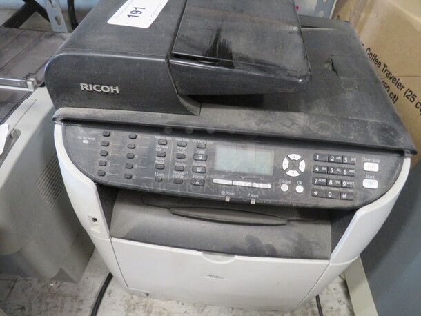 One Ricoh Black And White Laser Multi Function Printer. #Aticio SP3510SF. - Image 2 of 2