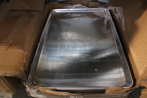 8 BRAND NEW IN BOX! Metal Full Size Baking Pans. 18x26x1. 8 Times Your Bid!