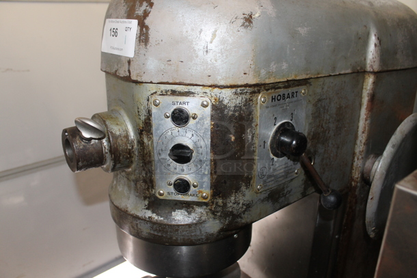 Hobart H-600T Metal Commercial Floor Style 60 Quart Planetary Dough Mixer w/ Stainless Steel Mixing Bowl, Whisk, Dough Hook and 2 Paddle Attachments. 208 Volts, 3 Phase.  - Image 4 of 12