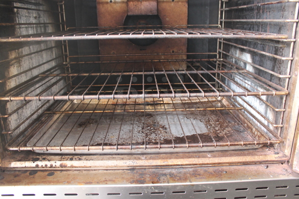 2 Imperial Stainless Steel Commercial Natural Gas Powered Full Size Convection Ovens w/ View Through Door, Solid Door and Metal Racks. Picture of Oven Before Removal Included In Listing. 2 Times Your Bid! - Image 6 of 12