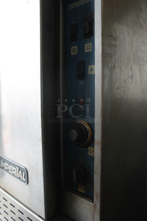 2 Imperial Stainless Steel Commercial Natural Gas Powered Full Size Convection Ovens w/ View Through Door, Solid Door and Metal Racks. Picture of Oven Before Removal Included In Listing. 2 Times Your Bid! - Image 9 of 12