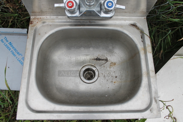 Krowne HS-2L Stainless Steel Commercial Single Bay Wall Mount Sink w/ Faucet and Handles. - Image 3 of 6